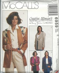 6959 UNLINED LONG SLEEVE YOKE JACKET PATTERN 8-12, 14-18